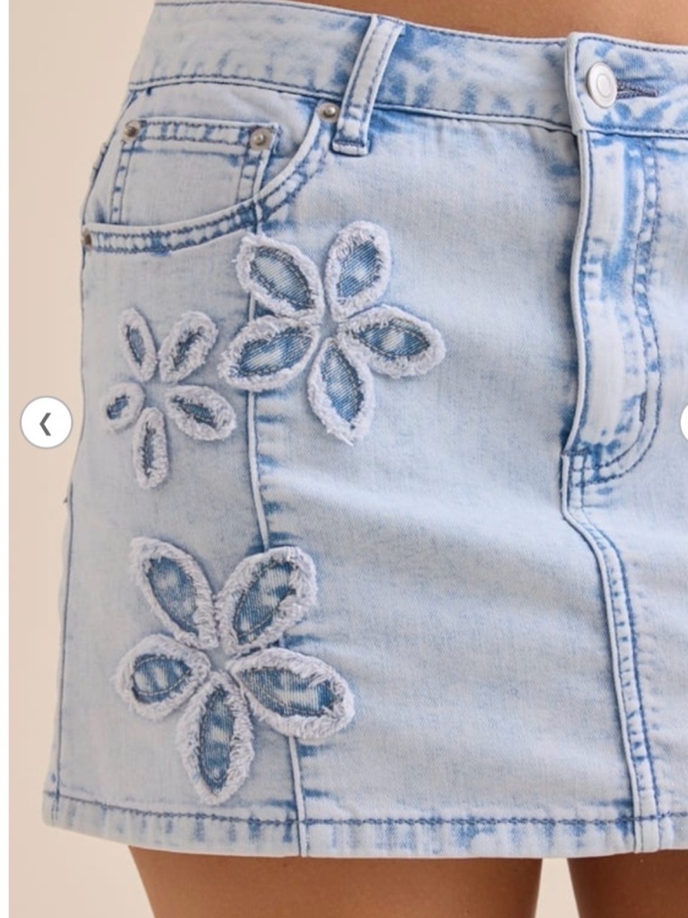 New Altard State Skirt Size M Flowers Blue Denim Mini, $68 - Picture 2 of 10